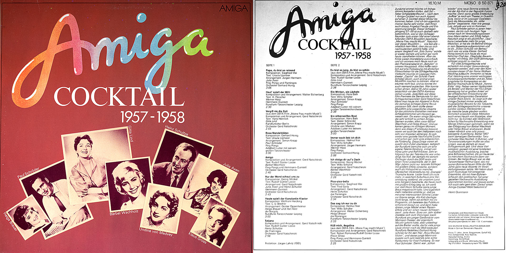 Amiga Cocktail 1957 - 1958 - Julia Axen / Gitta Lind / Werner Hass / Bärbel Wachholz u. v. a. m.